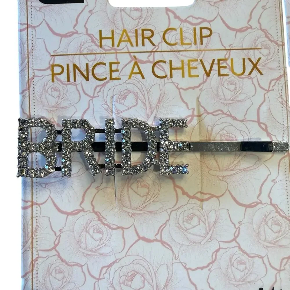 Team Bride Nail Files (4) & Rhinestone Hair Clips - Bride (1) & Team Bride (3)